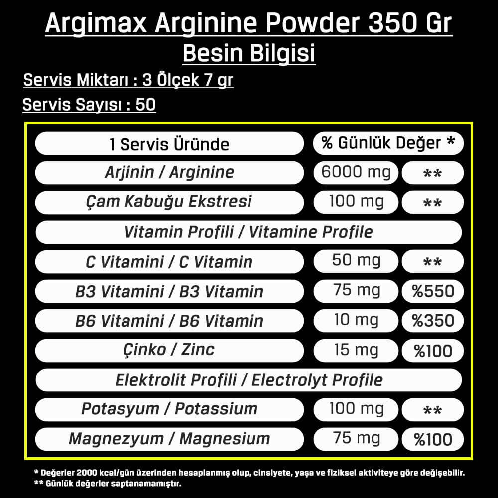 Bodymax Argimax Arginine 350 Gr 50 Servis