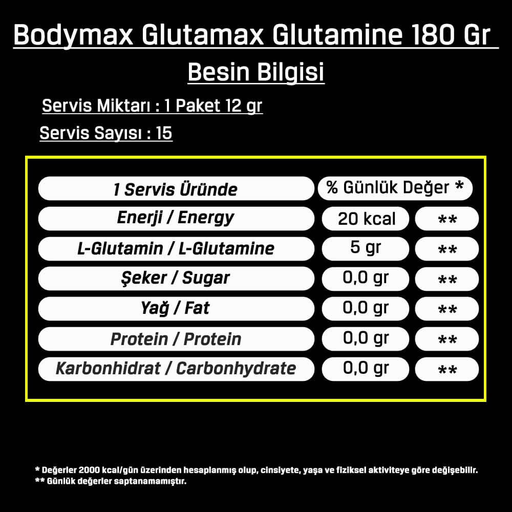 Bodymax Glutamax Glutamine 6 Gr 15 Paket