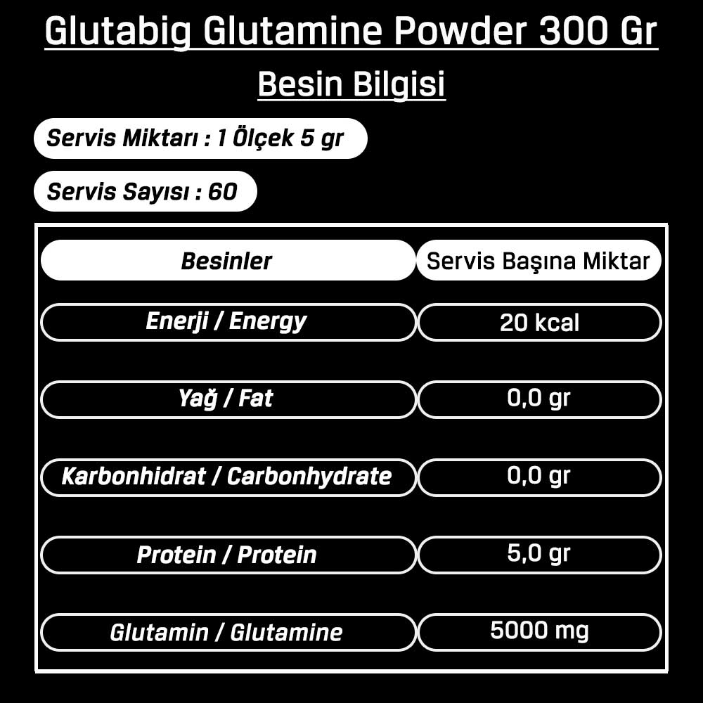 Bigjoy Sports Glutabig Glutamine Powder 300 Gr besin